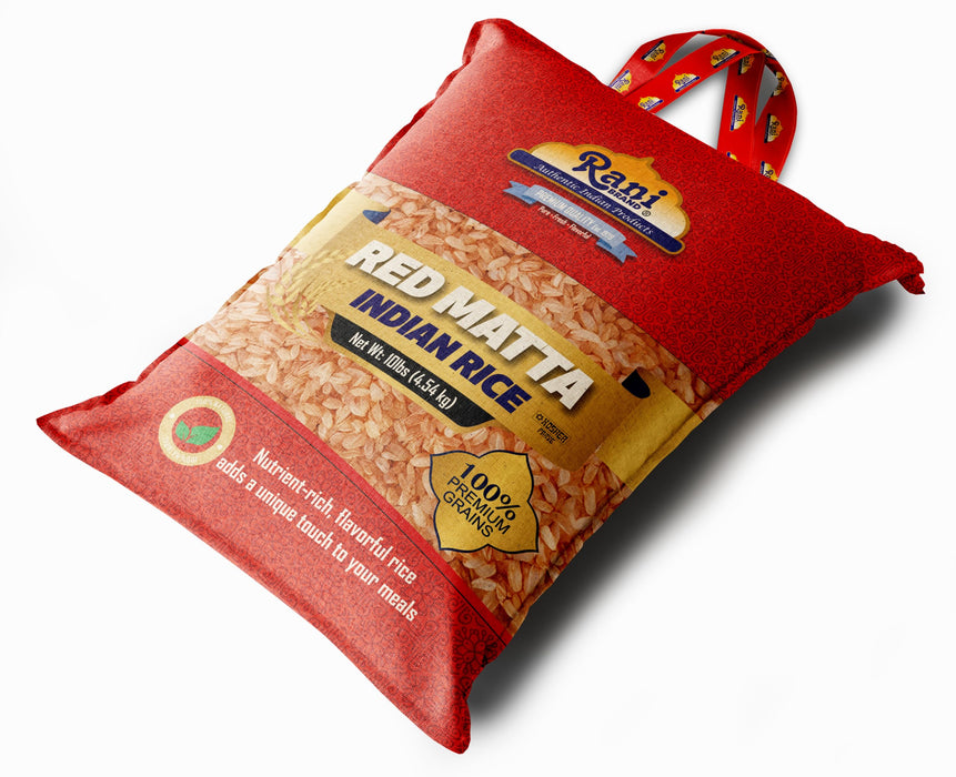 Rani Red Matta Indian Rice 160oz (10lbs) 4.54kg Cloth Bag ~ All Natural | Gluten Friendly | Vegan | Kosher | Export Quality | Indian Origin