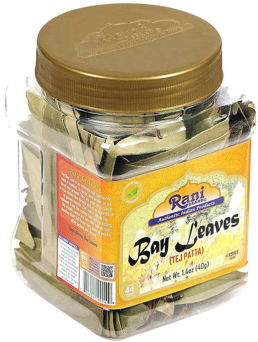 Rani Bay Leaf (Leaves) Whole Spice Hand Selected Extra Large 1.4oz (40g) PET Jar ~ All Natural | Gluten Friendly | NON-GMO | Vegan | Kosher | Indian Origin