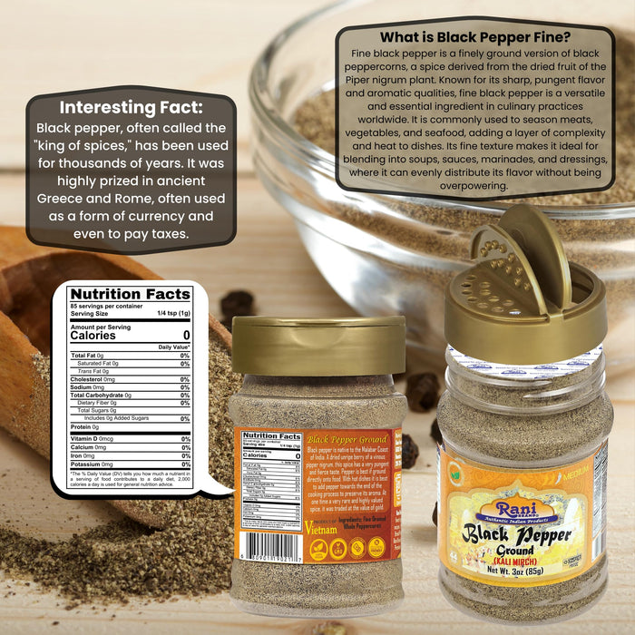 Rani Black Pepper Fine Grind {7 Sizes Available}