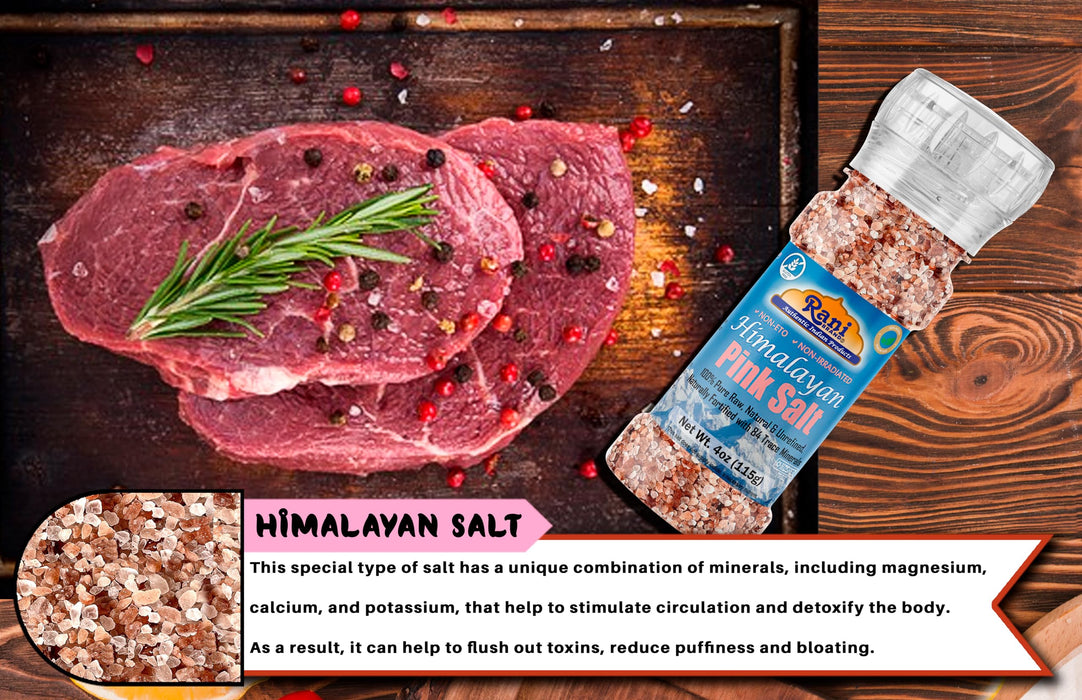 Rani Himalayan Pink Salt Granules (84 Essential Trace Minerals) 4oz (115g) Grinder Bottle~ All Natural | Vegan | Gluten Friendly | NON-GMO | Kosher