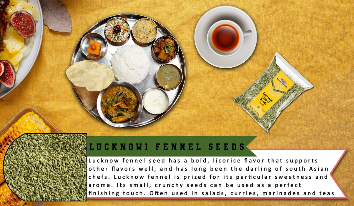 Rani Fennel Lucknowi Seeds (Fine Small Fennel) Whole Spice 7oz (200g) All Natural ~ Gluten Friendly | NON-GMO | Kosher | Vegan | Indian Origin