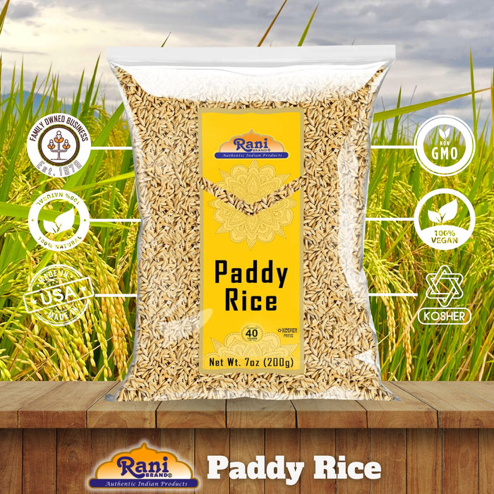 Rani Paddy Rice (Raw Unfinished Rice) 7oz (200g) ~ All Natural | Vegan | Gluten Friendly | NON-GMO | Kosher | Product of USA