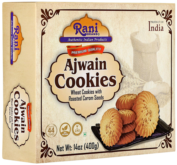 Rani Cookies Variety Pack of 4 (Gur Atta, Almond, Ajwain, Dry Fruits) 14oz (400g) each, Premium Quality Indian Cookies ~ Vegan | Non-GMO | Indian Origin