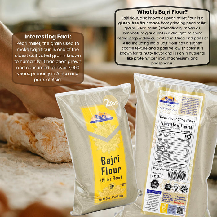 Rani Bajri Millet (Pearl Millet) 32oz (2lbs) 908g ~ All Natural | Vegan | Gluten Friendly | NON-GMO | Kosher | Indian Origin