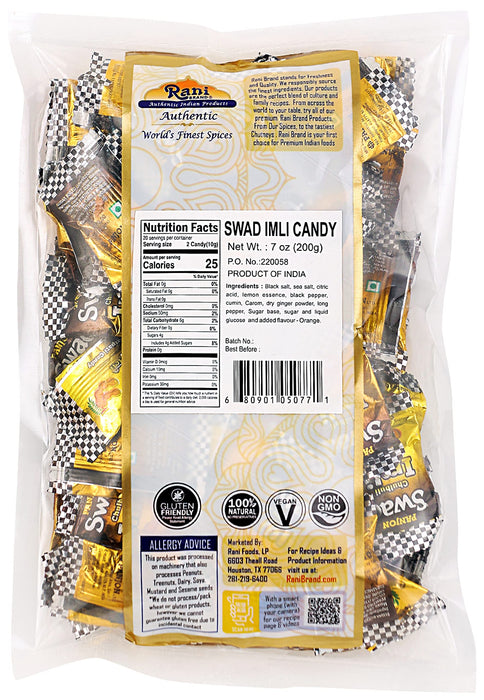 Rani Swad Imli Candy 7oz (200g) Individually Wrapped ~ Indian Tasty Treats | Vegan | Gluten Friendly | NON-GMO | Indian Origin
