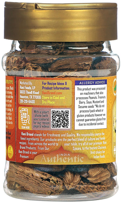 Rani Black Cardamom Pods (Kali Elachi) Whole Indian Spice 1.75oz (50g) PET Jar ~ Natural | Vegan | Gluten Friendly | NON-GMO | Kosher | Indian Origin