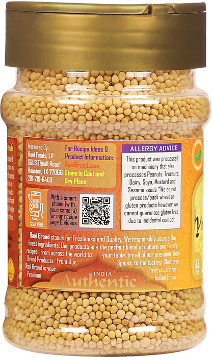 Rani Yellow Mustard Seeds Whole Spice 3.5oz (100g) Jar ~ Ideal for Pickling, Dressing and Making Ground Mustard for Cooking, All Natural | Vegan | Gluten Friendly | NON-GMO | Kosher | Indian Origin