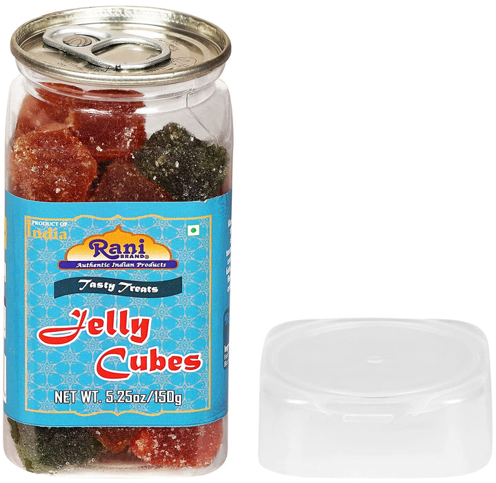 Rani Jelly Cubes 5.25oz (150g) Vacuum Sealed, Easy Open Top, Resealable Container ~ Indian Tasty Treats | Vegan | Gluten Friendly | NON-GMO | Indian Origin