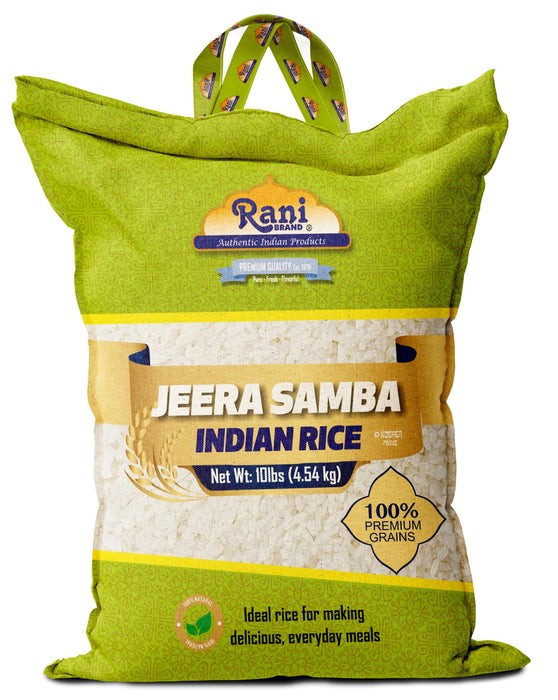 Rani Jeera Samba Indian Rice 160oz (10lbs) 4.54kg Cloth Bag ~ All Natural | Gluten Friendly | Vegan | Kosher | Export Quality | Indian Origin