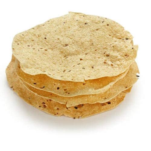 Rani Pappadums (Indian Lentil Wafer Snack) Black Pepper Papad 7oz (200g) Approximately 15pc, 7 inches, Pack of 12 ~ All Natural | Gluten Friendly | NON-GMO