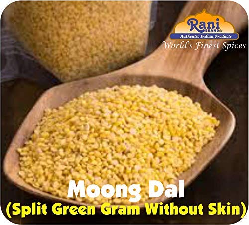 Rani Moong Dal (Split Mung Beans Without Skin) Lentils Indian 128oz (8lbs) 3.63kg x Pack of 5 (Total 40lbs) Bulk ~ All Natural | Gluten Friendly | Non-GMO | Kosher | Vegan | Indian Origin