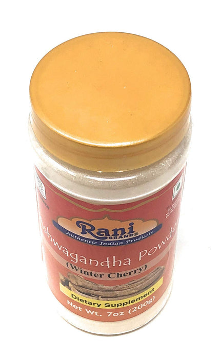 Rani Ashwagandha Root (Winter Cherry) Powder 7oz (200g) ~ All Natural, Salt-Free | Vegan | No Colors | Gluten Friendly