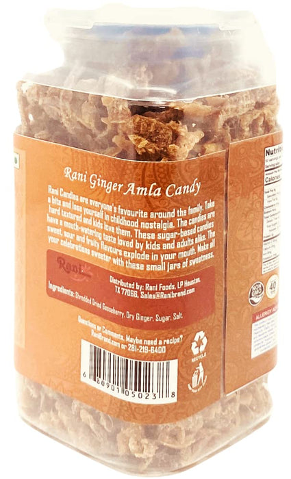 Rani Ginger Amla Candy 3.5oz (100g) Vacuum Sealed, Easy Open Top, Resealable Container ~ Indian Tasty Treats | Vegan | Gluten Friendly | NON-GMO