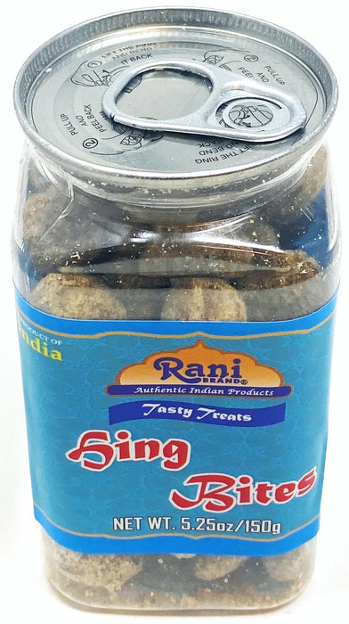 Rani Hing (Asafetida) Bites 5.25oz (150g) Vacuum Sealed, Easy Open Top, Resealable Container ~ Indian Tasty Treats | Vegan | Gluten Friendly | NON-GMO | Indian Origin