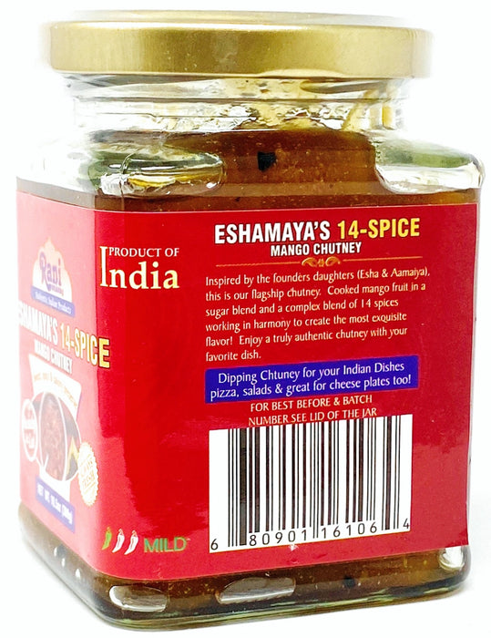 Rani 14-Spice Eshamaya's Mango Chutney (Indian Preserve) 10.5oz (300g) Glass Jar, Ready to eat, Vegan ~ Gluten Free, All Natural, NON-GMO