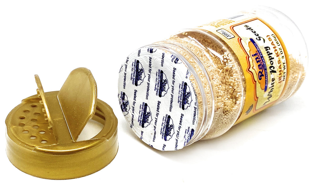 Rani White Poppy Seeds Whole (Khus Khus) 3oz (85g) PET Jar ~ Natural | Vegan | Gluten Friendly | NON-GMO | Indian Origin