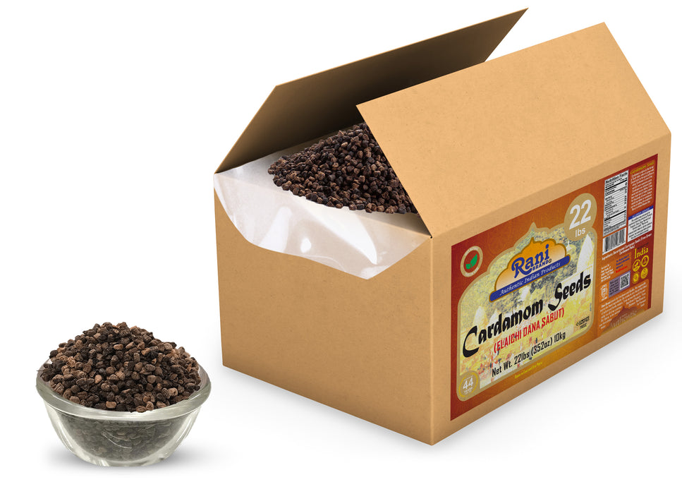 Rani Cardamom (Elachi) Decorticated Seeds Indian Spice 352oz (22lbs) 10kg Bulk Box ~ All Natural | Vegan | Gluten Friendly | NON-GMO | Indian Origin