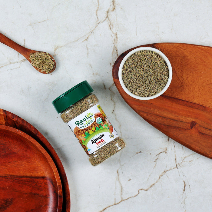 Rani Organic Ajwain Seeds (Carom Bishops Weed) Whole Indian Spice 3oz (85g) PET Jar ~ All Natural | Vegan | Gluten Friendly | USDA Certified Organic