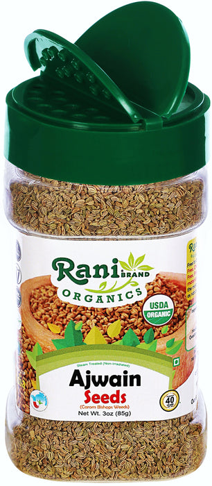 Rani Organic Ajwain Seeds (Carom Bishops Weed) Whole Indian Spice 3oz (85g) PET Jar ~ All Natural | Vegan | Gluten Friendly | USDA Certified Organic
