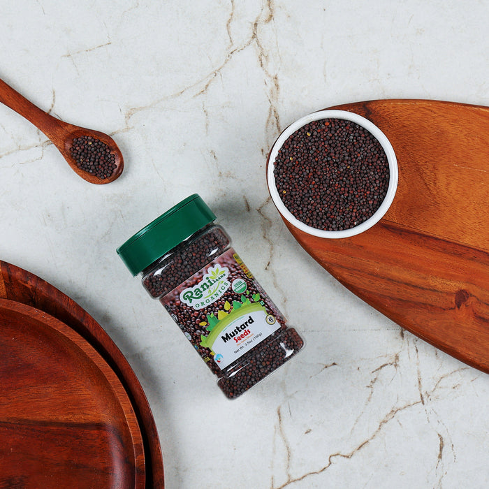 Rani Organic Black Mustard Seeds Whole Spice (Rai Sarson) 3.5oz (100g) PET Jar ~ All Natural | Vegan | Indian Origin | USDA Certified Organic