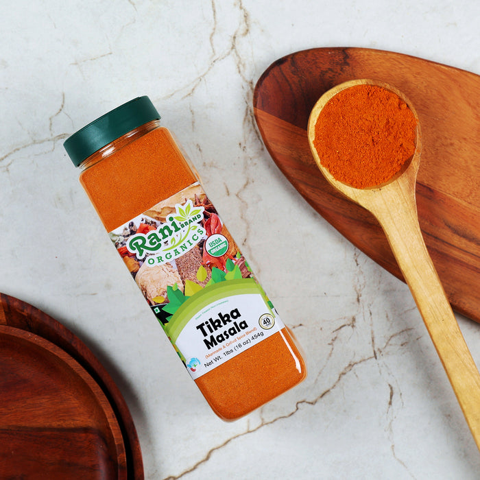 Rani Organic Tikka Masala (Marinade & Grilled Spice Blend) 6-Spice Indian Blend 16oz (1lb) 454g PET Jar ~ All Natural | USDA Certified Organic