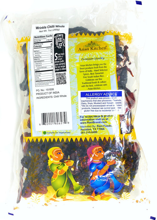 Asian Kitchen Wrinkled Chillies Whole {3 Sizes Available}