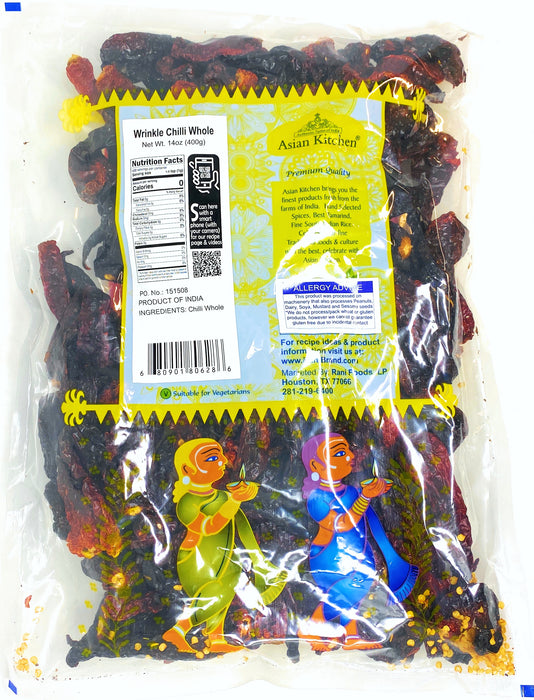 Asian Kitchen Wrinkled Chillies Whole {3 Sizes Available}