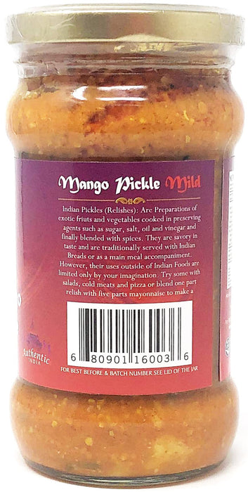 Rani Mango Pickle MILD (Achar, Indian Relish) 10.5oz (300g) Glass Jar ~ Vegan | Gluten Free | NON-GMO | No Colors | Popular Indian Condiment, Indian Origin