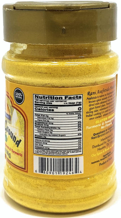 Rani Asafetida (Hing) Ground Health Blend w/ Fenugreek and Turmeric 3.5oz (100g) ~ Gluten Friendly | Natural | Salt Free | Vegan | NON-GMO