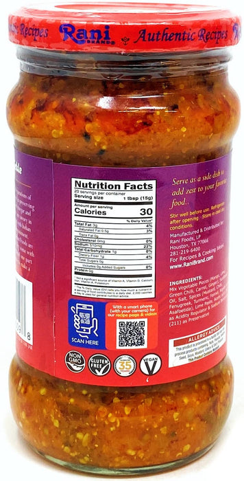 Rani Mixed Vegetable Pickle (Achar, Spicy Indian Relish) 10.5oz (300g) Glass Jar, Pack of 5+1 FREE ~ Vegan | Gluten Free | NON-GMO | No Colors