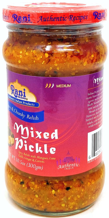 Rani Mixed Vegetable Pickle (Achar, Spicy Indian Relish) 10.5oz (300g) Glass Jar, Pack of 5+1 FREE ~ Vegan | Gluten Free | NON-GMO | No Colors
