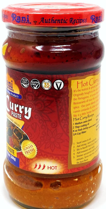 Rani Curry Paste HOT (Spice Paste) 10.5oz (300g) Glass Jar, Pack of 5+1 FREE ~ No Colors | All Natural | NON-GMO | Vegan | Gluten Free | Indian Origin