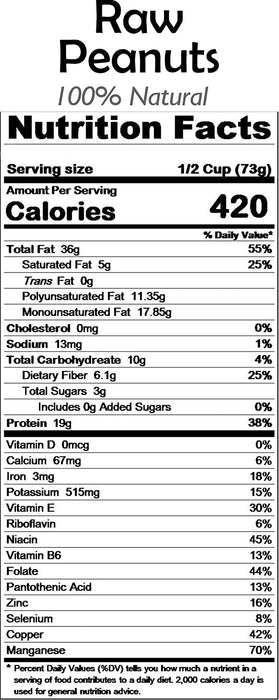 Rani Peanuts, Raw Whole With Skin (uncooked, unsalted) 25lbs (400oz) 11.36g Bulk Box ~ All Natural | Vegan | Gluten Friendly | Fresh Product of USA