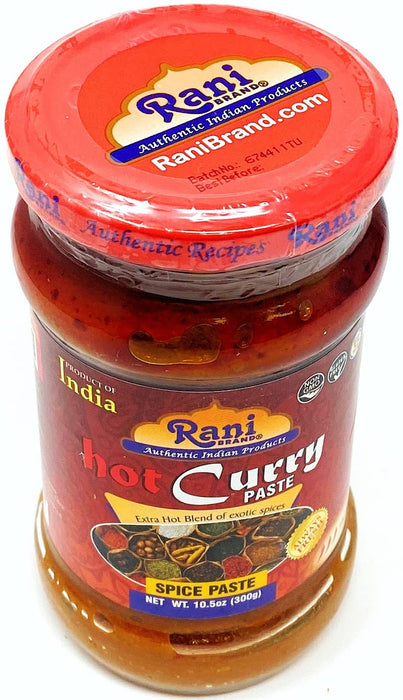 Rani Curry Paste HOT (Spice Paste) 10.5oz (300g) Glass Jar, Pack of 5+1 FREE ~ No Colors | All Natural | NON-GMO | Vegan | Gluten Free | Indian Origin