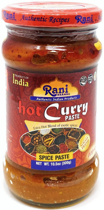 Rani Curry Paste HOT (Spice Paste) 10.5oz (300g) Glass Jar, Pack of 5+1 FREE ~ No Colors | All Natural | NON-GMO | Vegan | Gluten Free | Indian Origin