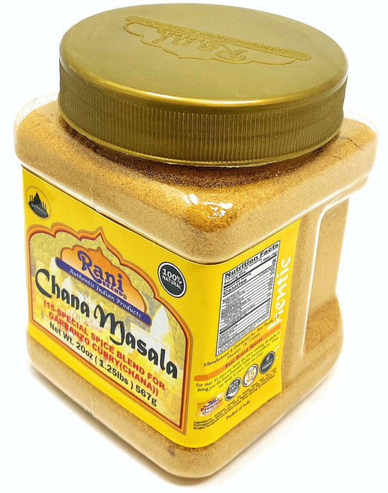 Rani Chana Masala (Garbanzo Curry 15-Spice Blend) 20oz (1.25lbs) 567g PET Jar ~ All Natural | Vegan | No Colors | Gluten Friendly | NON-GMO | Indian Origin
