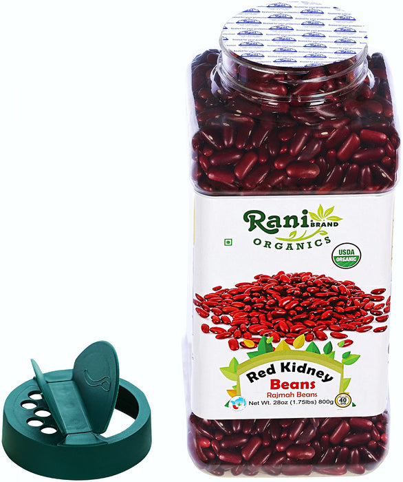 Rani Organic Red Kidney Beans (Rajmah Beans) Light 28oz (800g) PET Jar ~ All Natural | Vegan | Gluten Friendly | NON-GMO | Indian Origin
