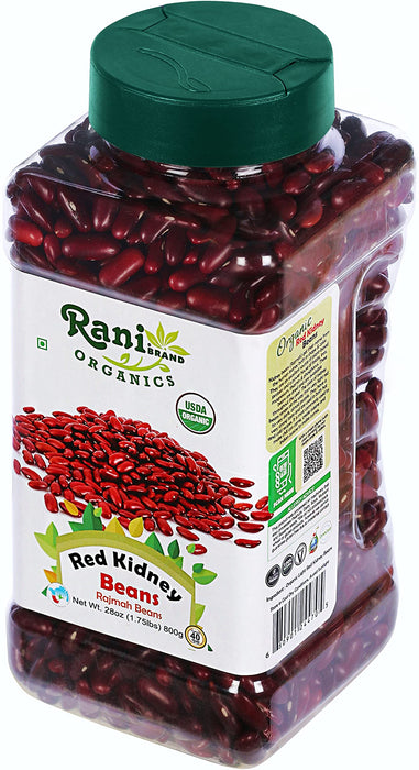 Rani Organic Red Kidney Beans (Rajmah Beans) Light 28oz (800g) PET Jar ~ All Natural | Vegan | Gluten Friendly | NON-GMO | Indian Origin