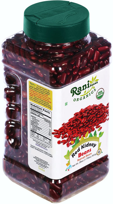 Rani Organic Red Kidney Beans (Rajmah Beans) Light 28oz (800g) PET Jar ~ All Natural | Vegan | Gluten Friendly | NON-GMO | Indian Origin