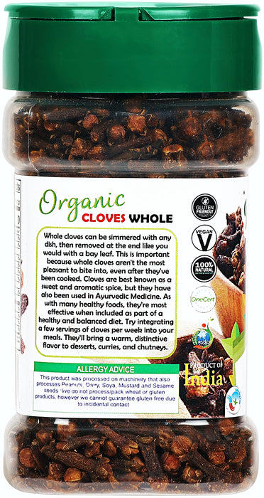 Rani Organic Cloves Whole (Laung Sabut) 2oz (56g) PET Jar, Great for Food, Tea, Pomander Balls and Potpourri ~ All Natural | USDA Certified Organic