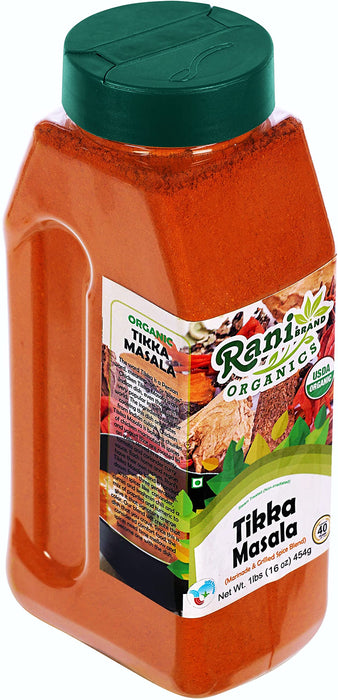 Rani Organic Tikka Masala (Marinade & Grilled Spice Blend) 6-Spice Indian Blend 16oz (1lb) 454g PET Jar ~ All Natural | USDA Certified Organic