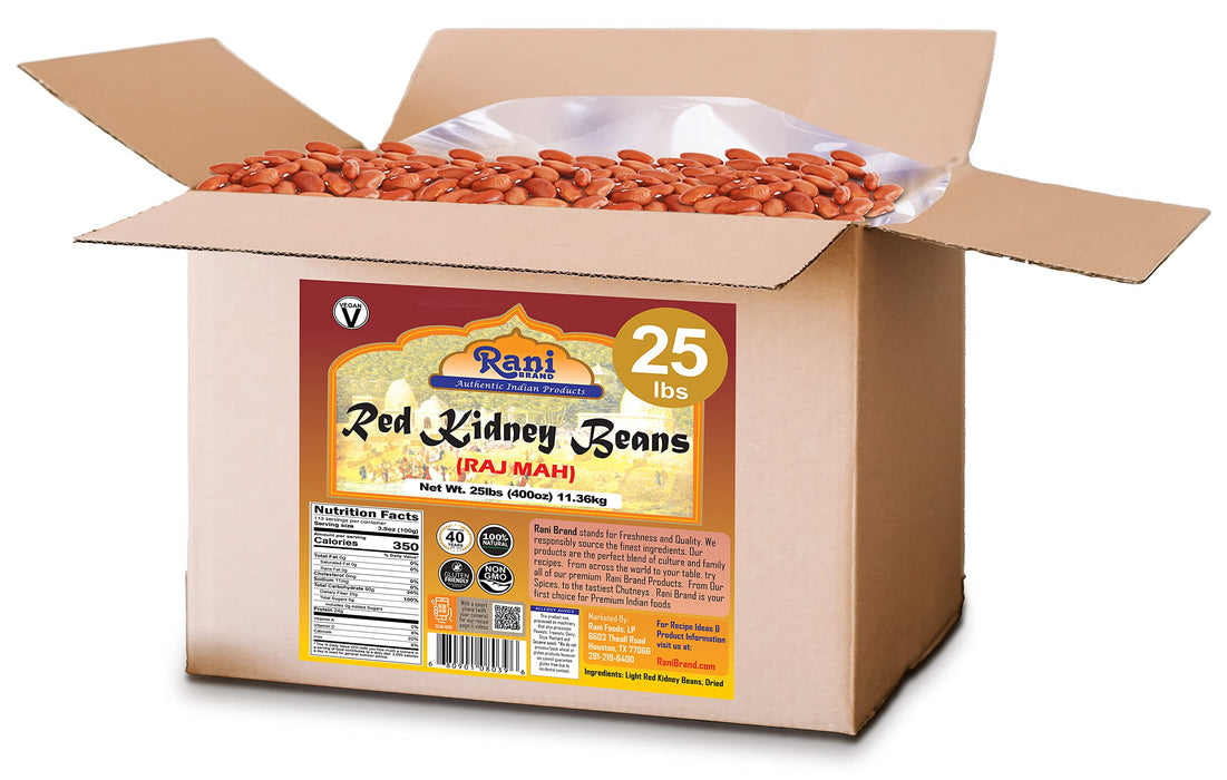Rani Red Kidney Beans, Light 400oz (25lbs) 11.36kg Bulk Box ~ All Natural | Vegan | Gluten Friendly | NON-GMO | Raj Mah