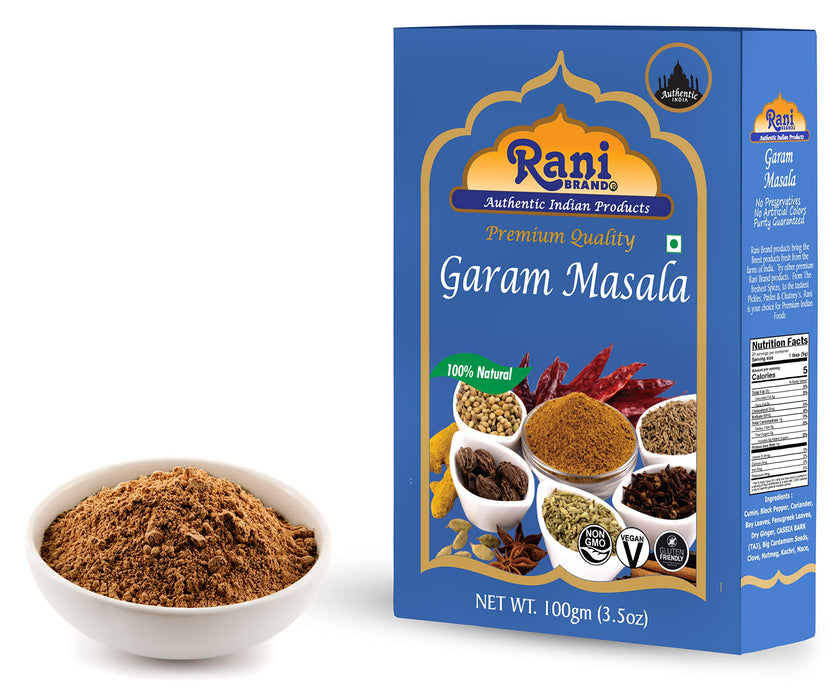 Rani Garam Masala Indian 11-Spice Blend 3.5oz (100g) ~ All Natural, Salt-Free | Vegan | No Colors | Gluten Friendly | NON-GMO | Indian Origin