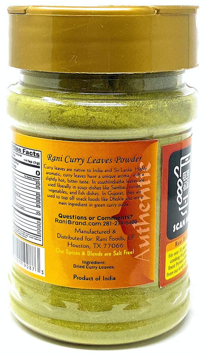 Rani Curry Leaves Powder (Kari Neem Patha) Indian Spice 2.4oz (70g) ~ All Natural | Vegan | Gluten Friendly | NON-GMO | Indian Origin