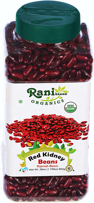 Rani Organic Red Kidney Beans (Rajmah Beans) Light 28oz (800g) PET Jar ~ All Natural | Vegan | Gluten Friendly | NON-GMO | Indian Origin