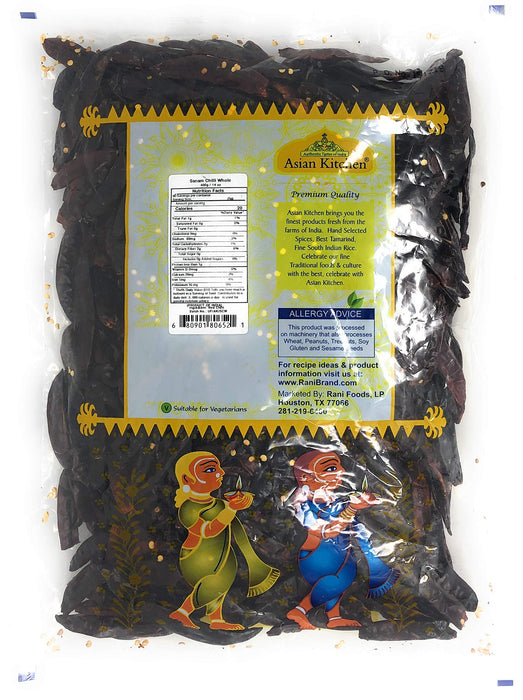 Asian Kitchen (By Rani Brand) Sanam Chilli Whole Stemless, Indian Chilli 14oz (400g) ~ All Natural | Vegan | Gluten Friendly | NON-GMO | Indian Origin