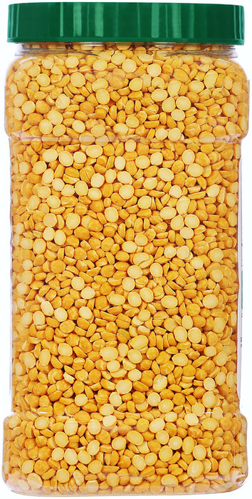 Rani Organic Chana Dal (Split Desi Chickpeas without skin) 64oz (4lbs) 1.81kg Bulk PET Jar ~ All Natural | Vegan | Gluten Friendly | NON-GMO