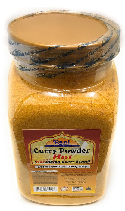 Rani Curry Powder Hot (11-Spice Authentic Indian Blend) 32oz (2lbs) 908g PET Jar ~ All Natural | Salt-Free | Vegan | No Colors | Gluten Friendly