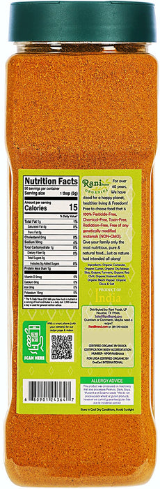 Rani Organic Tandoori Masala (Marinade & Grilled Spice Blend) 8-Spice Indian Blend 16oz (1lb) 454g PET Jar ~ All Natural | USDA Certified Organic