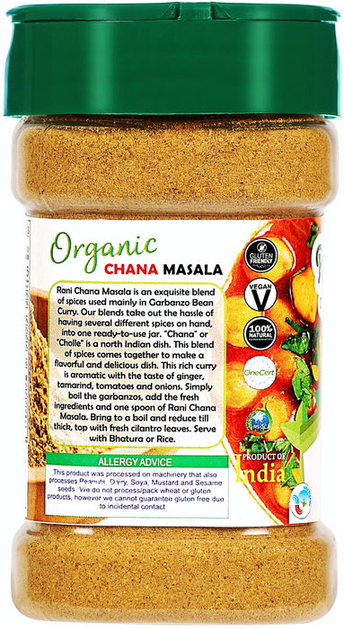 Rani Organic Chana Masala (Garbanzo Curry 9-Spice Blend) 3oz (85g) PET Jar ~ All Natural | Vegan | Gluten Friendly  | USDA Certified Organic